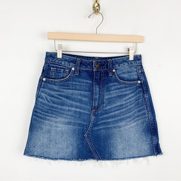 Abercrombie & Fitch Raw Hem Denim Skirt Sz 27 - Picture 1 of 7